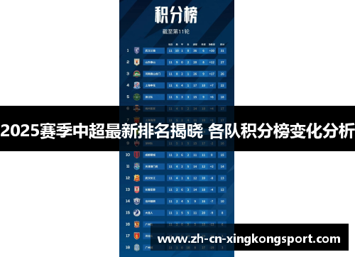 2025赛季中超最新排名揭晓 各队积分榜变化分析