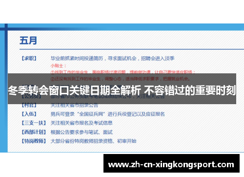冬季转会窗口关键日期全解析 不容错过的重要时刻